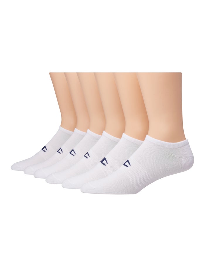 Champion Womens Socks NZ - Super No Show C Logo 6-Pairs White ( 1029-CJWHR )